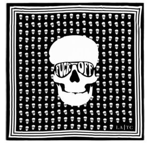 CLOSET CLOSING! LAST CHANCE NWT 100% satin skulls f-off scarf 💀